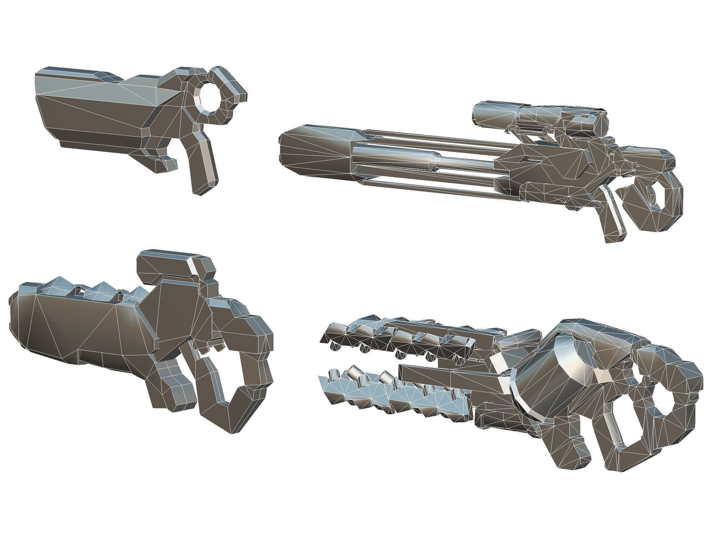 Weapons Set 4 Gun Pistol Assault rifle Sniper rifle machine gun 3D Model Collection_41