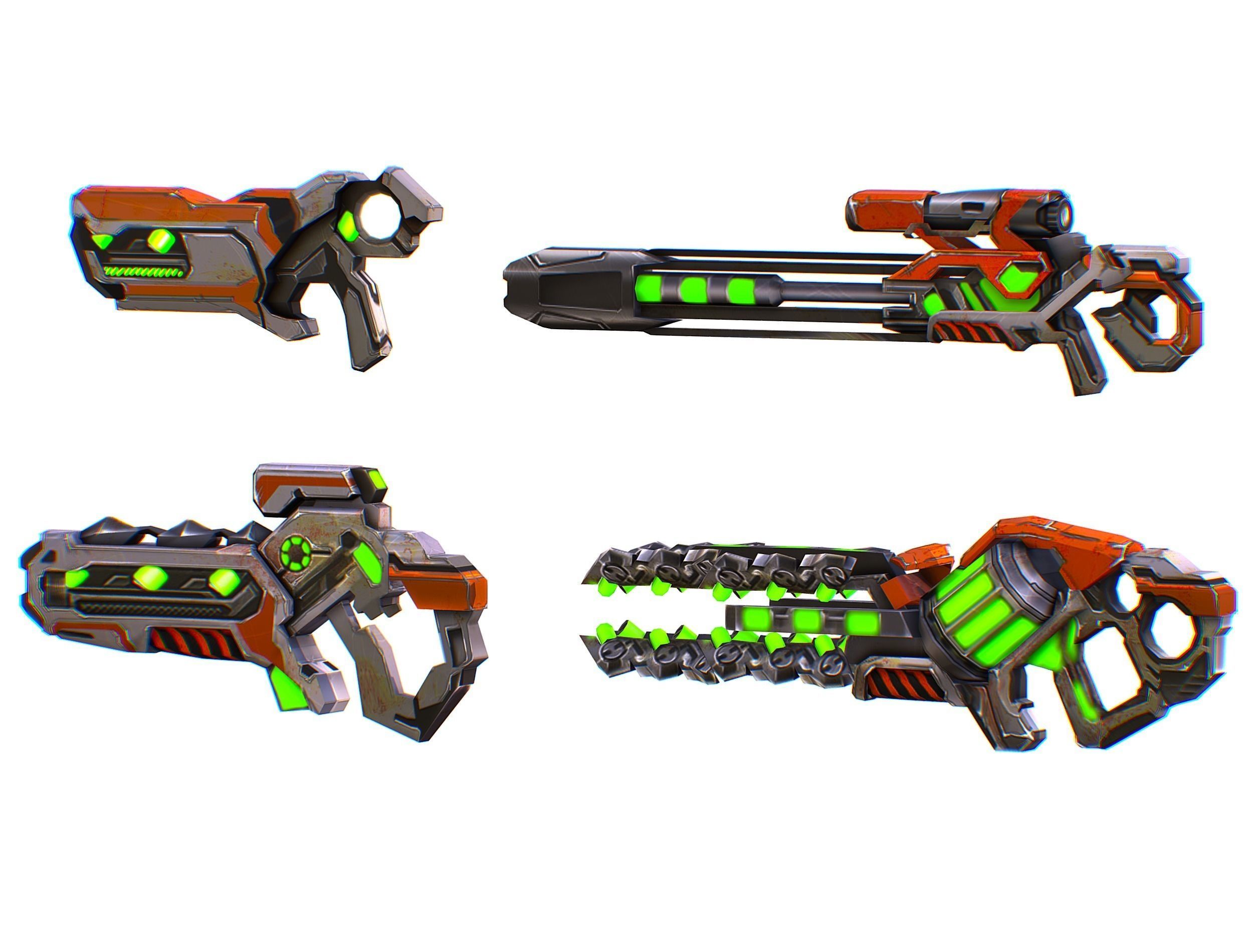 Weapons Set 4 Gun Pistol Assault rifle Sniper rifle machine gun 3D Model Collection_15