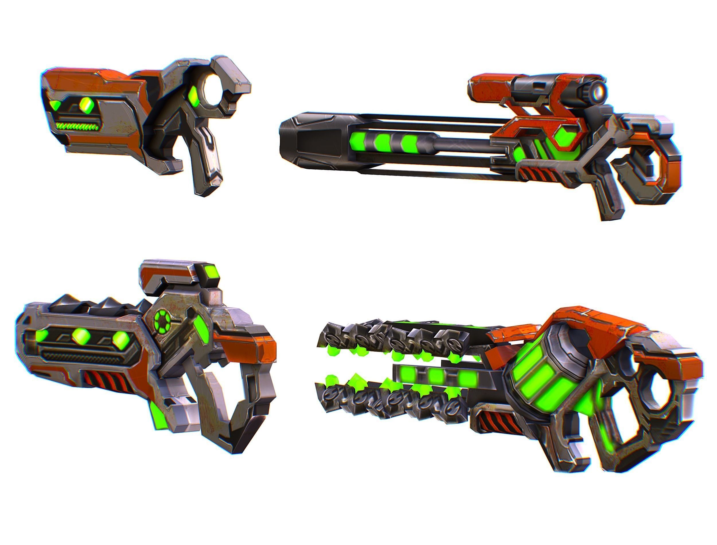 Weapons Set 4 Gun Pistol Assault rifle Sniper rifle machine gun 3D Model Collection_13