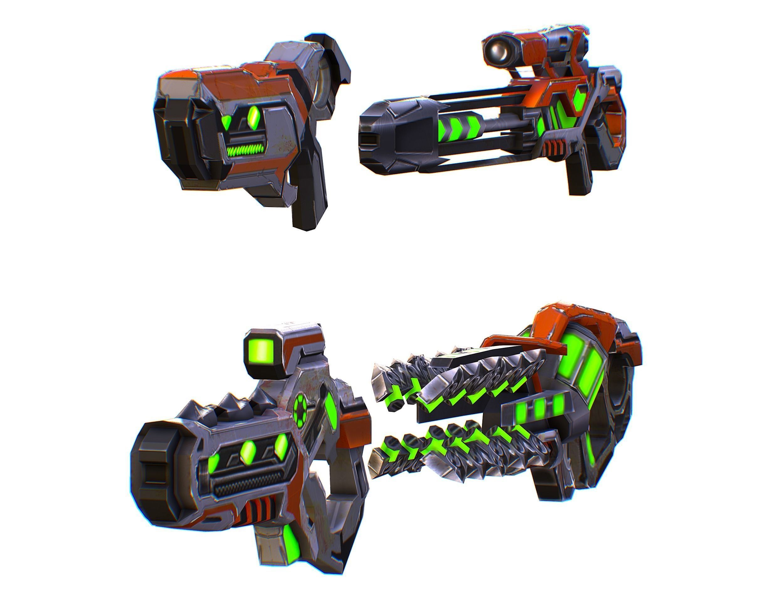 Weapons Set 4 Gun Pistol Assault rifle Sniper rifle machine gun 3D Model Collection_22