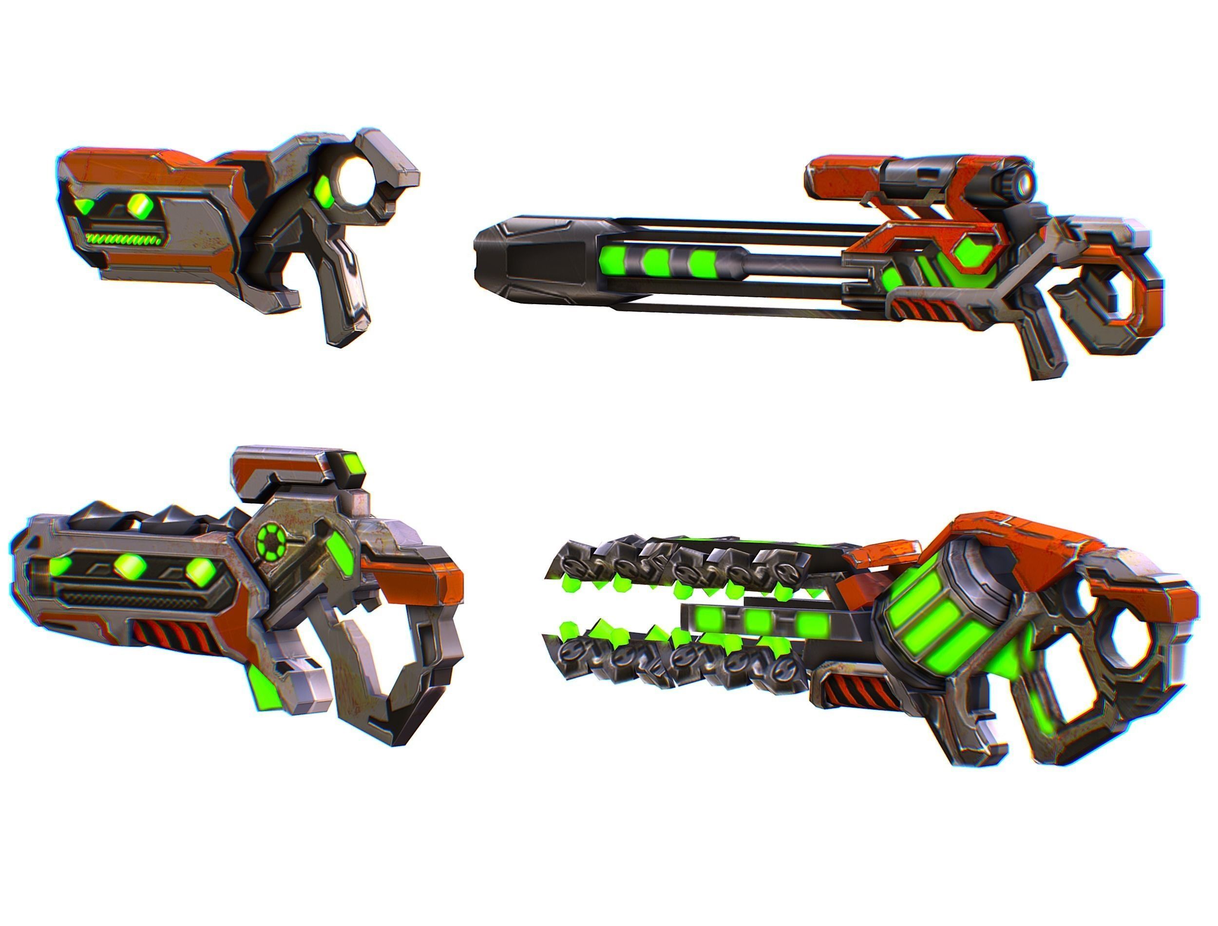 Weapons Set 4 Gun Pistol Assault rifle Sniper rifle machine gun 3D Model Collection_14