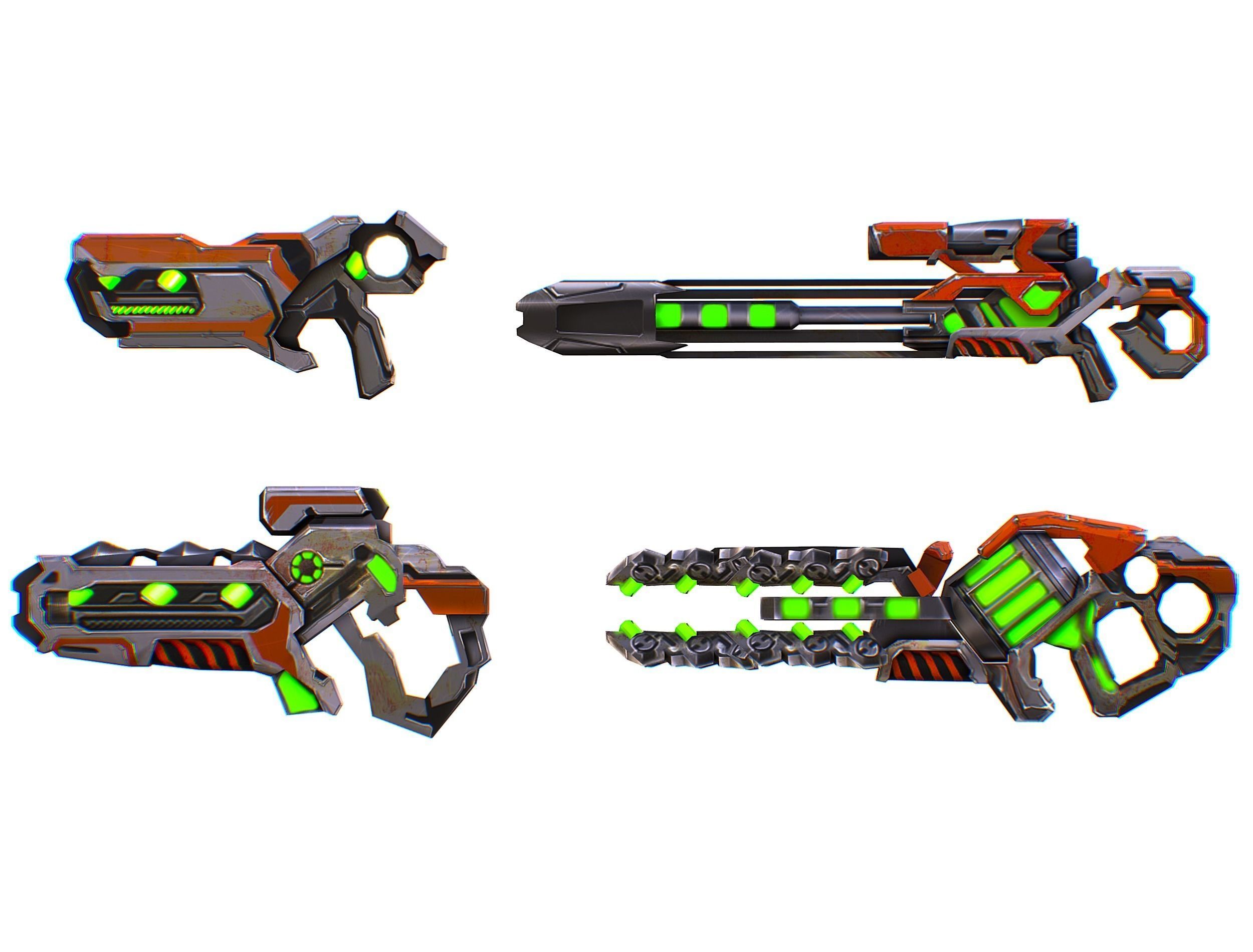 Weapons Set 4 Gun Pistol Assault rifle Sniper rifle machine gun 3D Model Collection_33