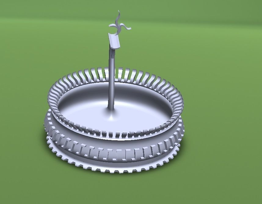 Ash tray with cigarrete holder 3D print model_3