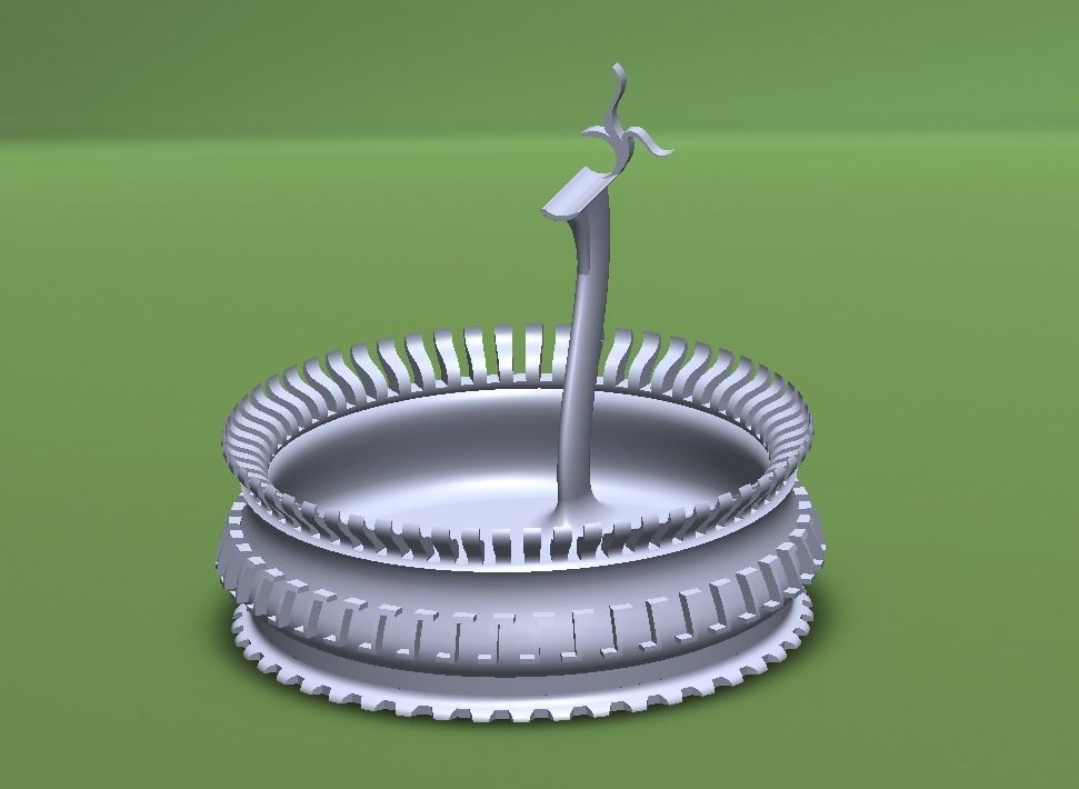Ash tray with cigarrete holder 3D print model_2
