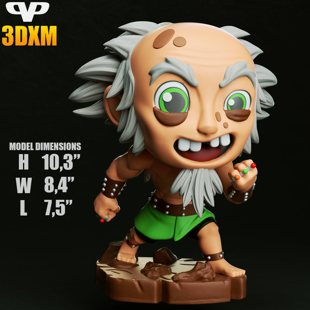King Bumi Chibi STL for 3D Printing ChibiSTL 3DXM 3D print model_5