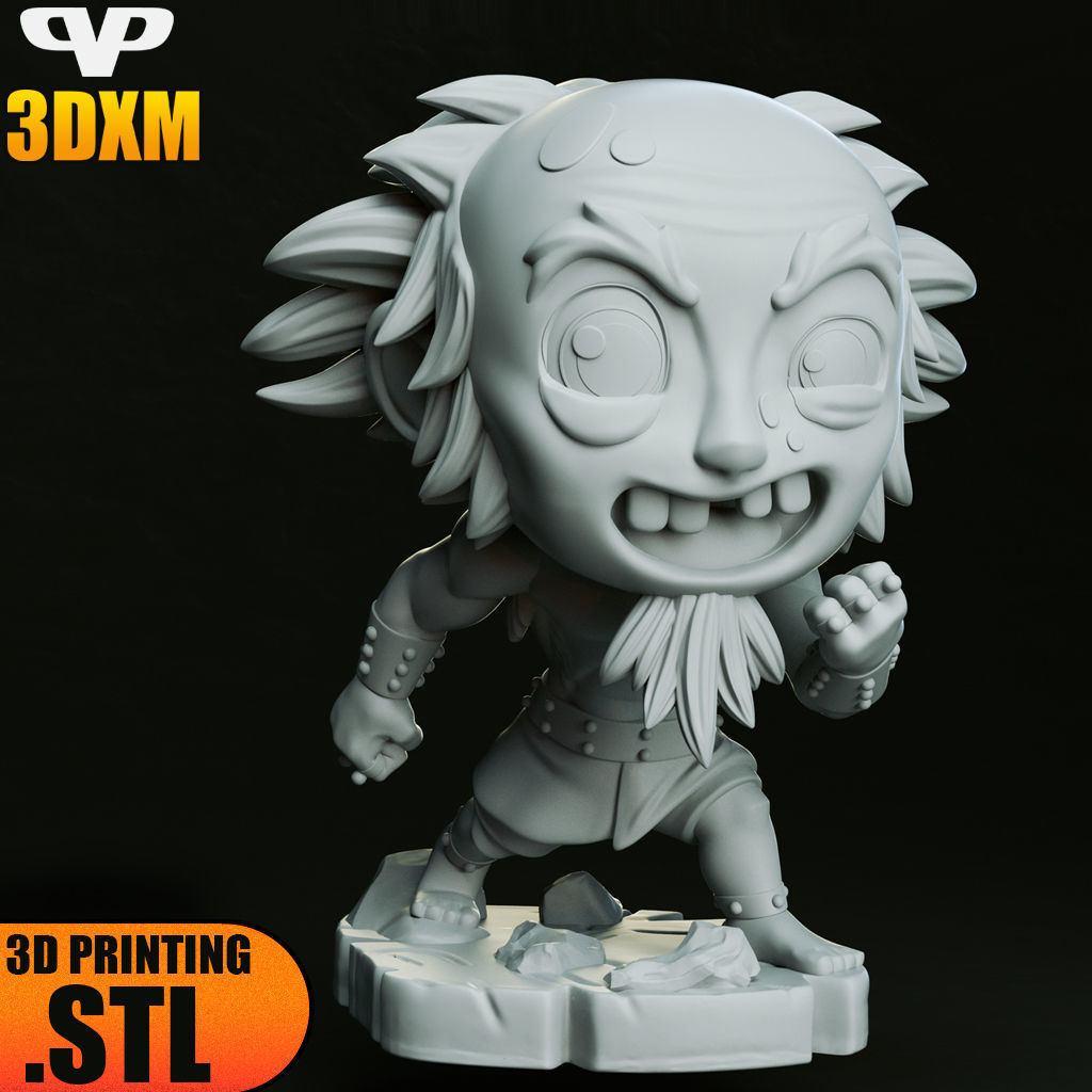 King Bumi Chibi STL for 3D Printing ChibiSTL 3DXM 3D print model_3