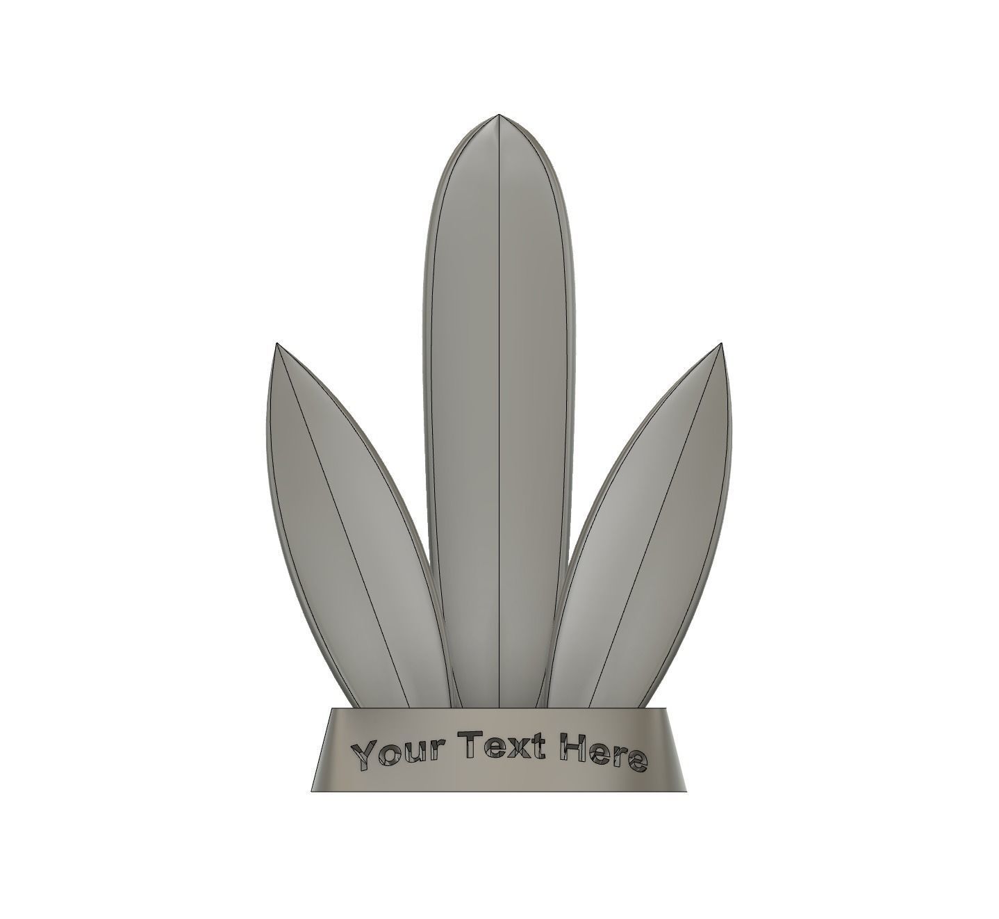 Surfboard Trophy 3D print model_2