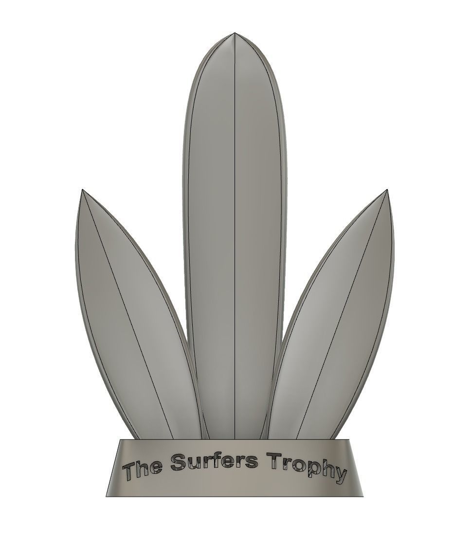 Surfboard Trophy 3D print model_1