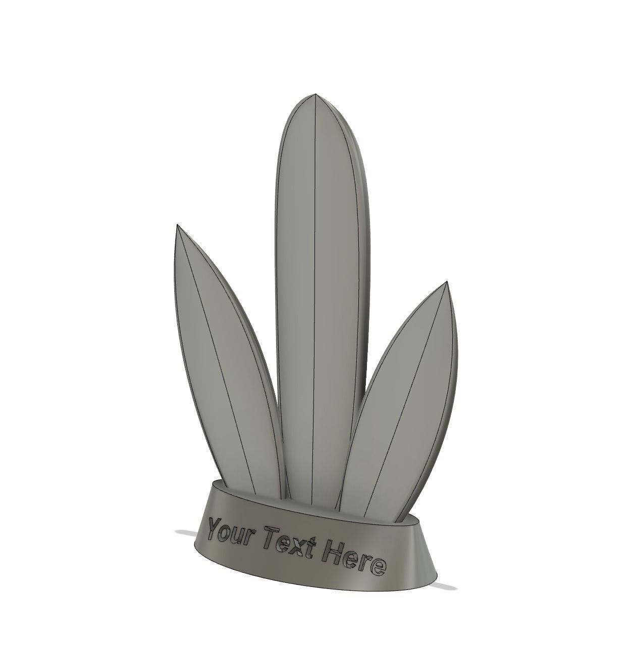 Surfboard Trophy 3D print model_3