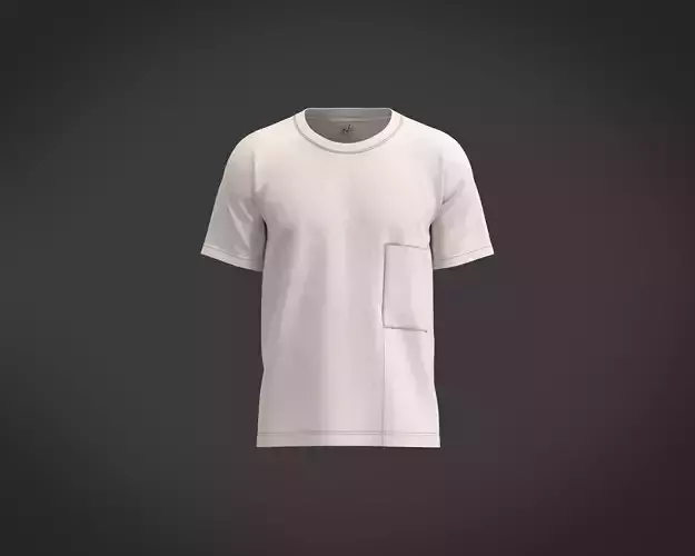 Mens basic t-shirt with cut and sew pocket