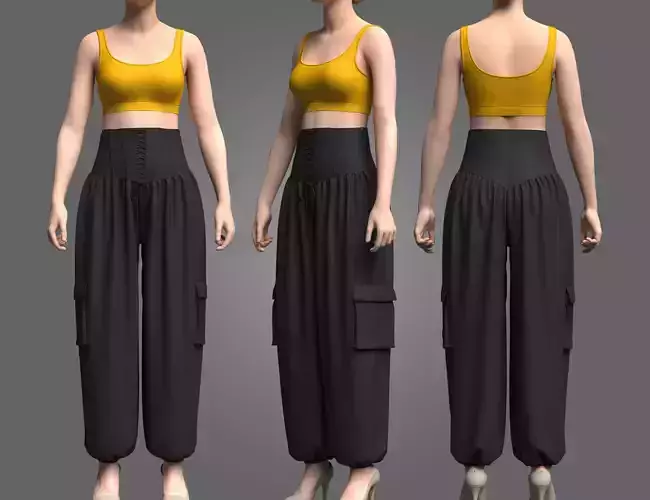 Women Crop top and genie pant