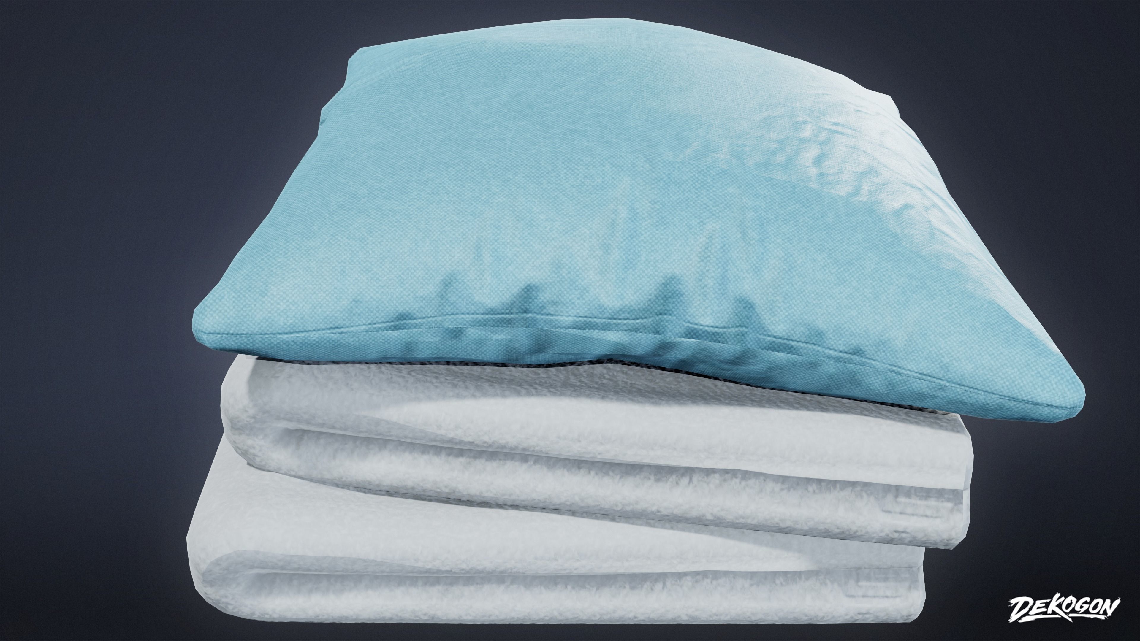 HOSPITAL - Blanket Set 01 - LOW POLY Low-poly 3D model_2