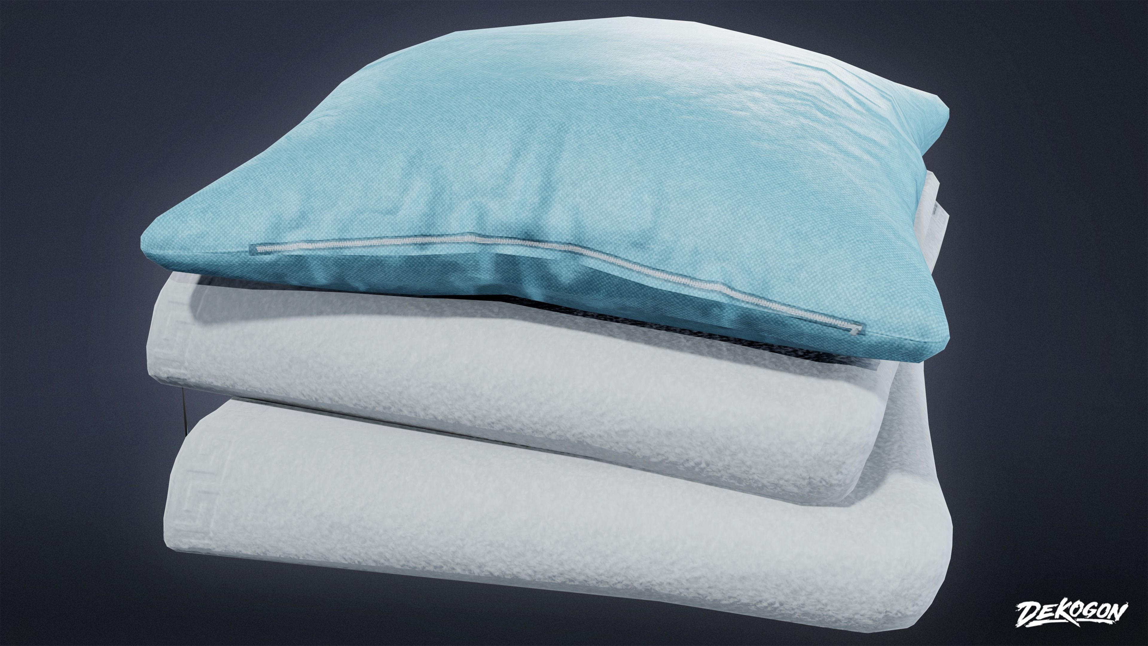 HOSPITAL - Blanket Set 01 - LOW POLY Low-poly 3D model_3