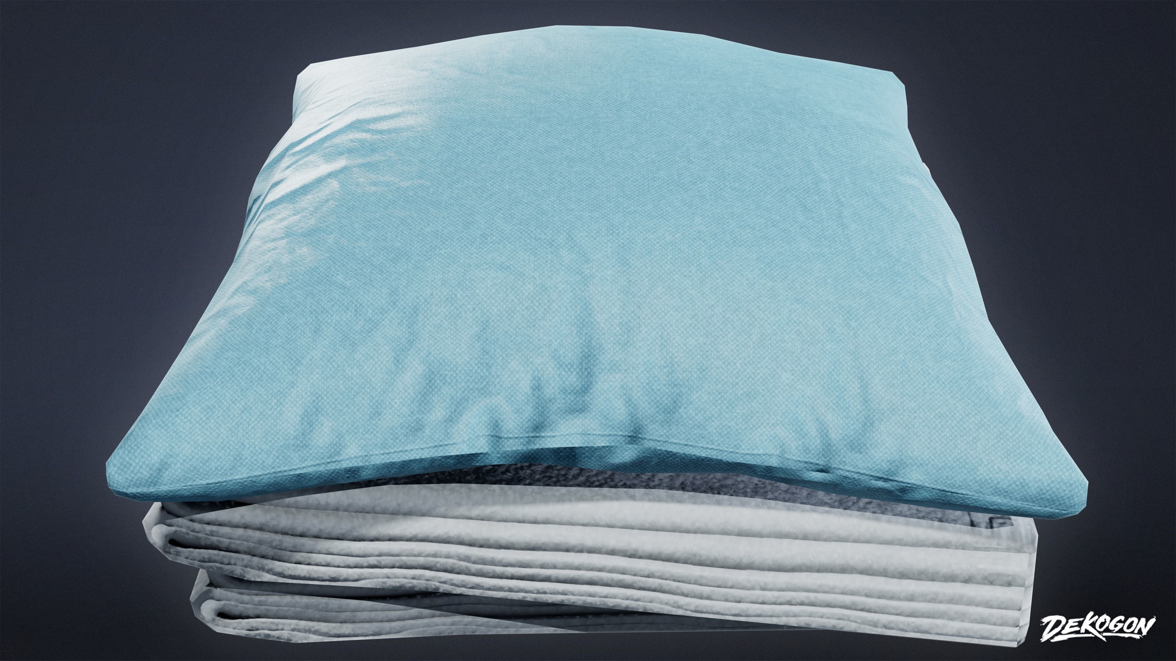 HOSPITAL - Blanket Set 01 - LOW POLY Low-poly 3D model_1