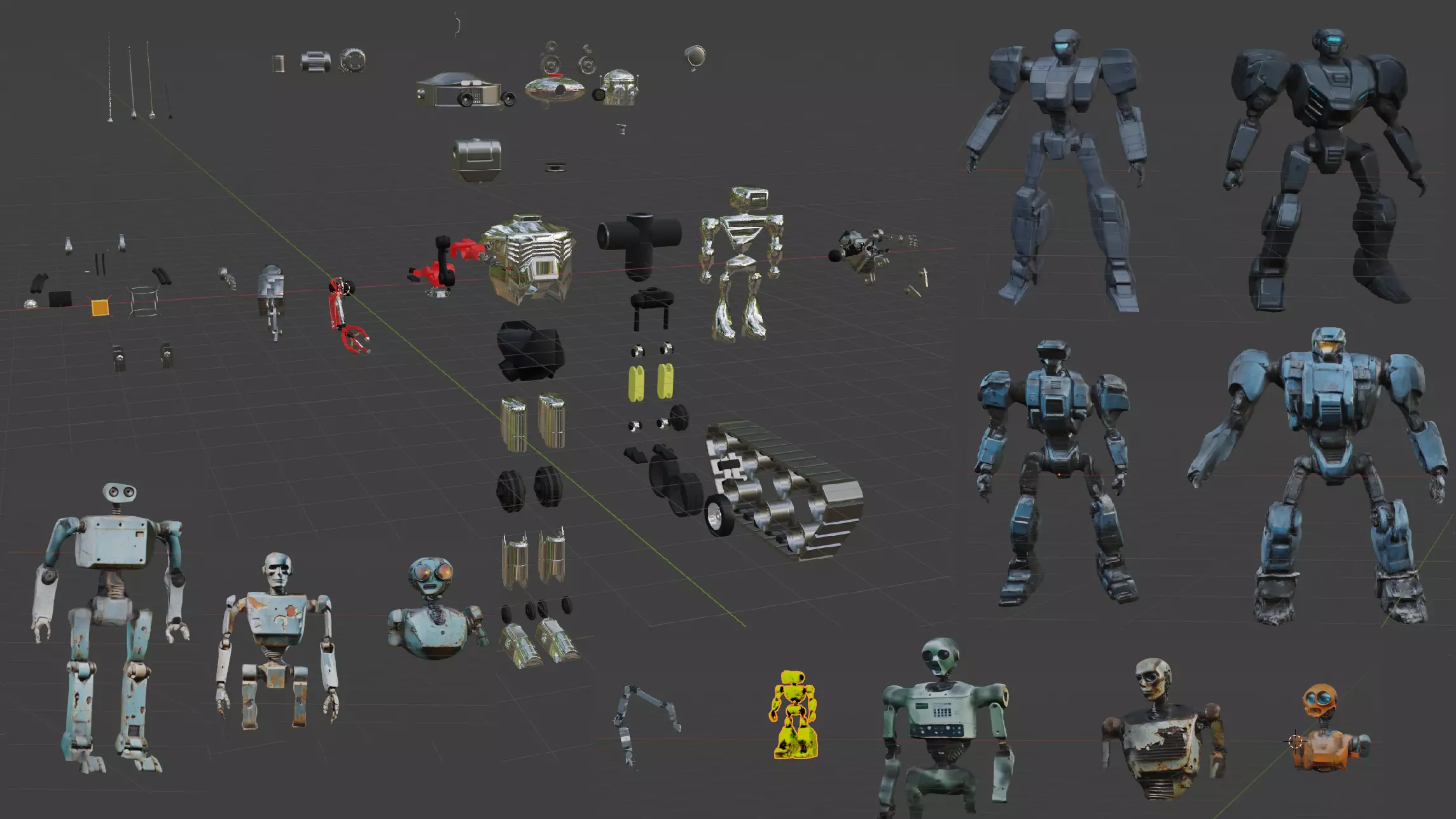 Robot Kitbash Hard Surface and Sculpted Mechs and Derelicts 3D model_0