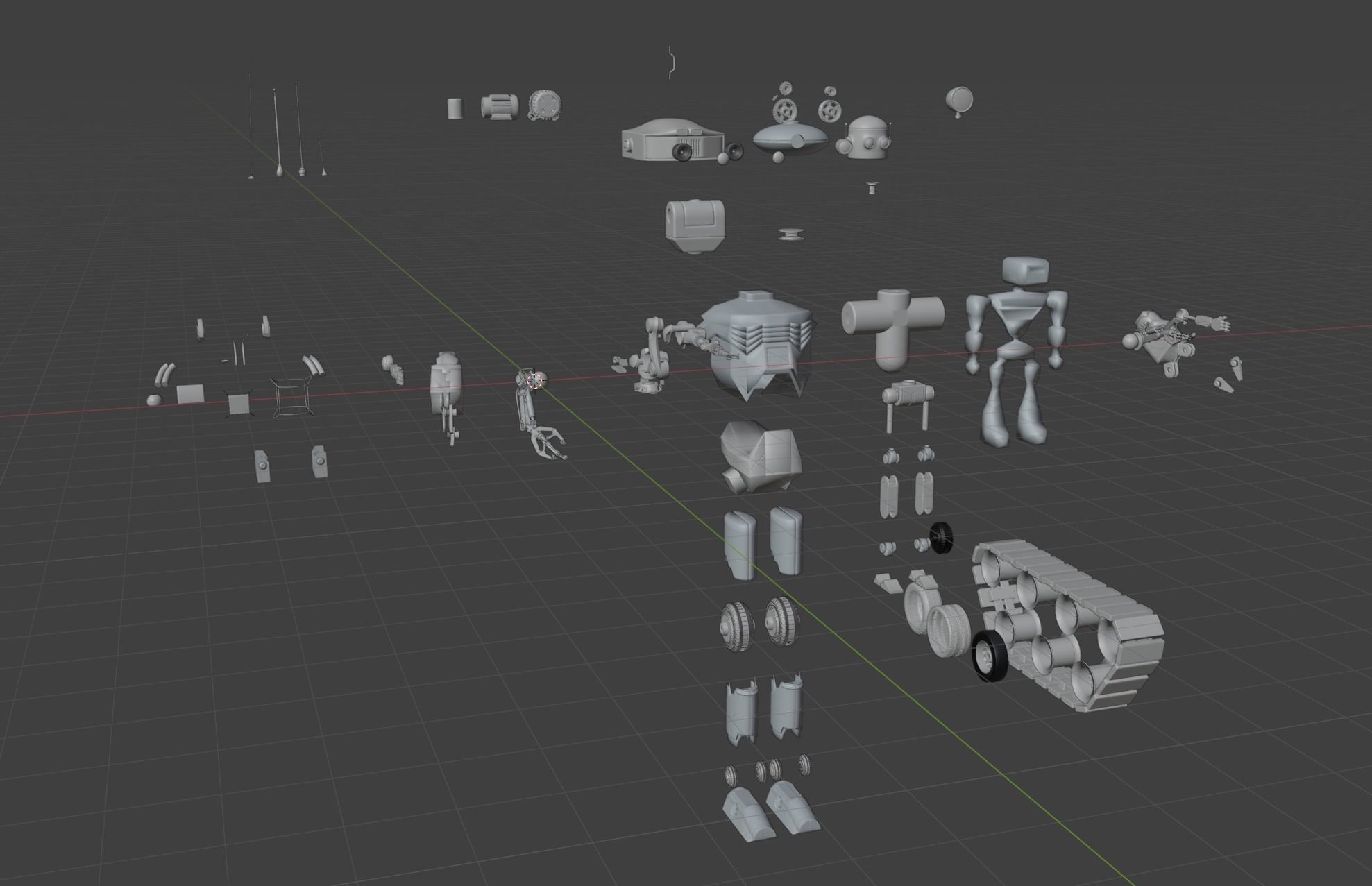 Robot Kitbash Hard Surface and Sculpted Mechs and Derelicts 3D model_3