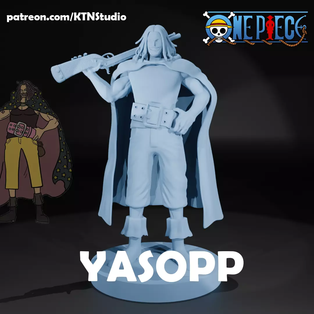 YASOPP - RED HAIR PIRATES - ONE PIECE 3D 3D print model_0