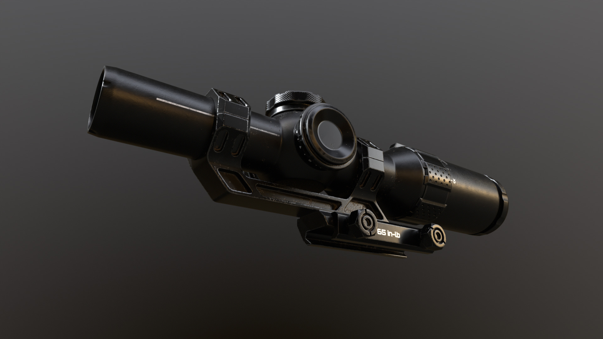 SIG SAUER Tango 6T Rifle scope Low-poly 3D model_6