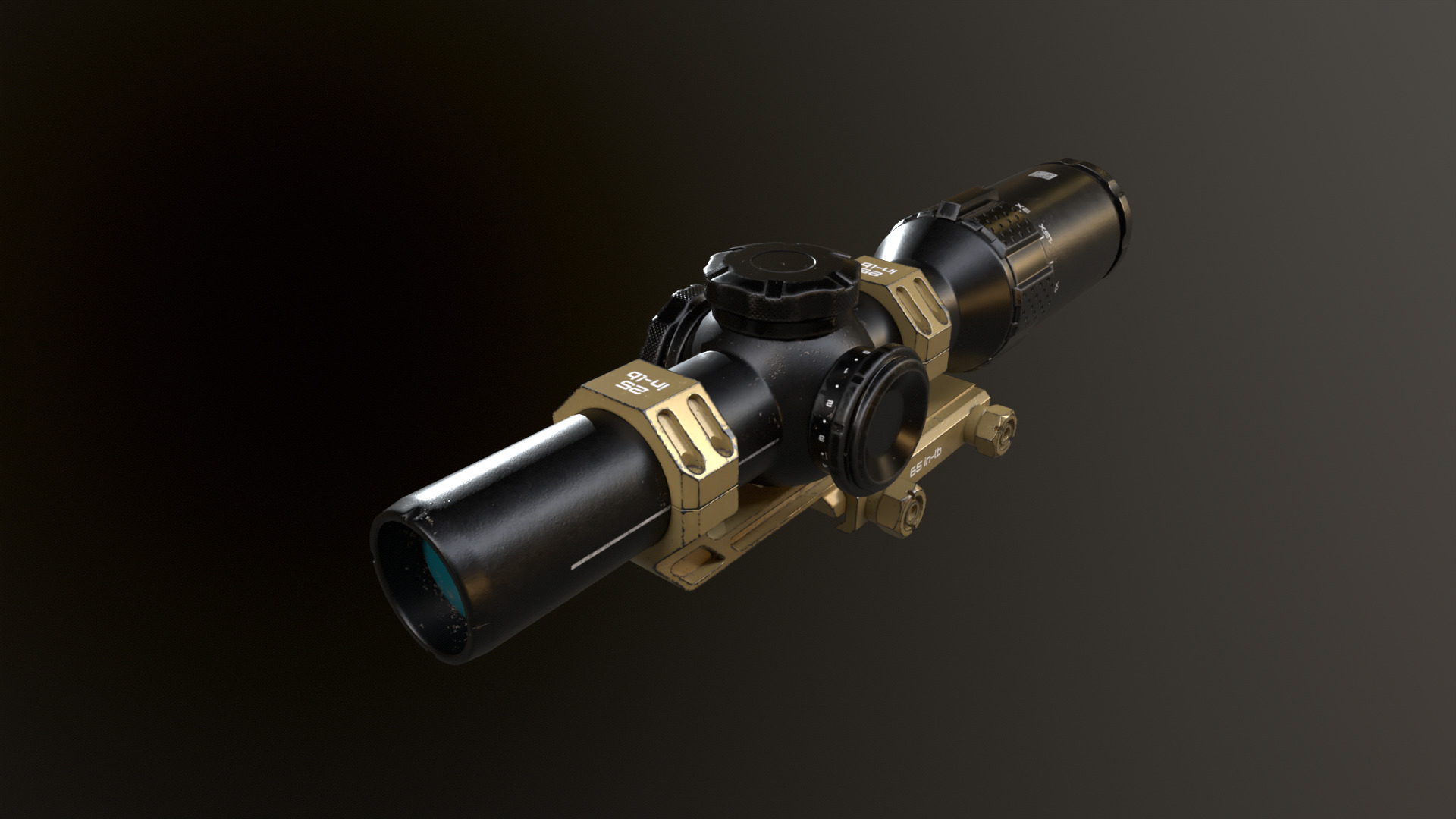 SIG SAUER Tango 6T Rifle scope Low-poly 3D model_14