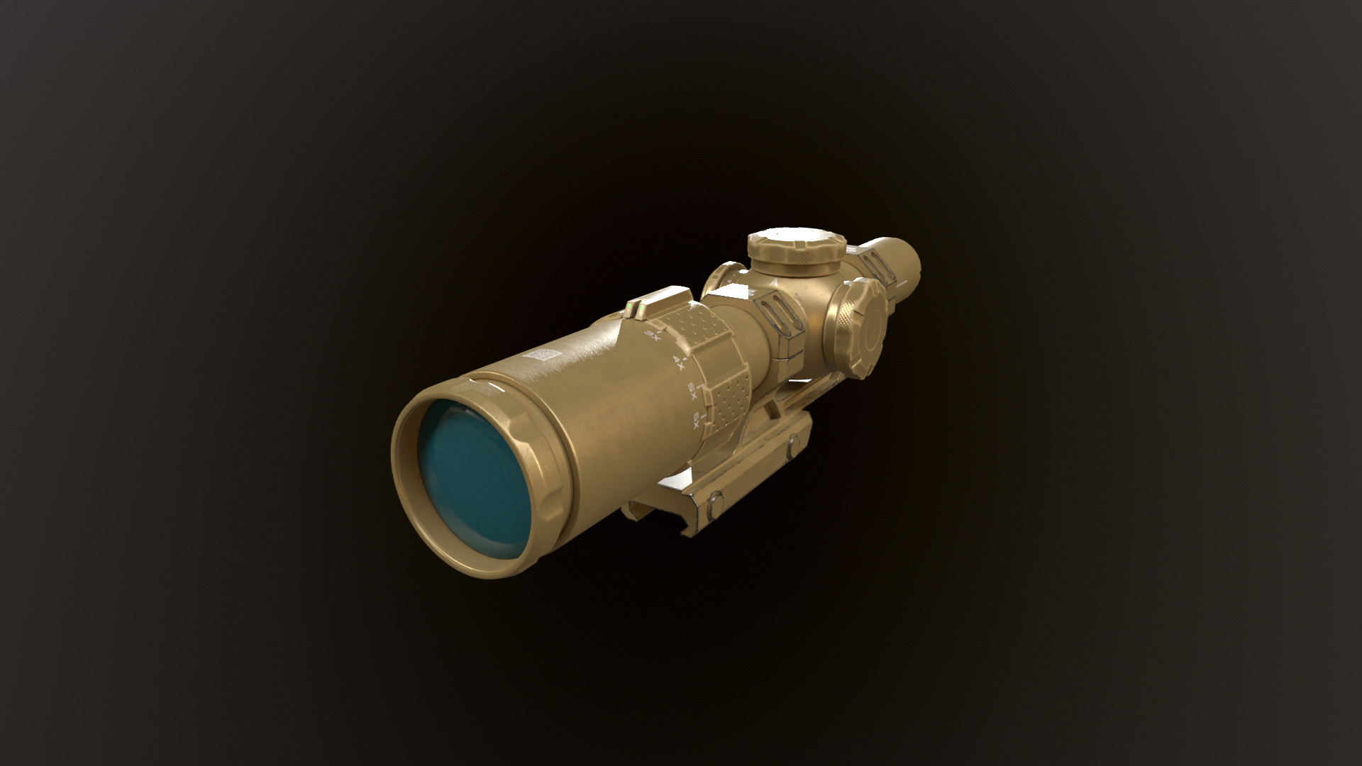SIG SAUER Tango 6T Rifle scope Low-poly 3D model_11