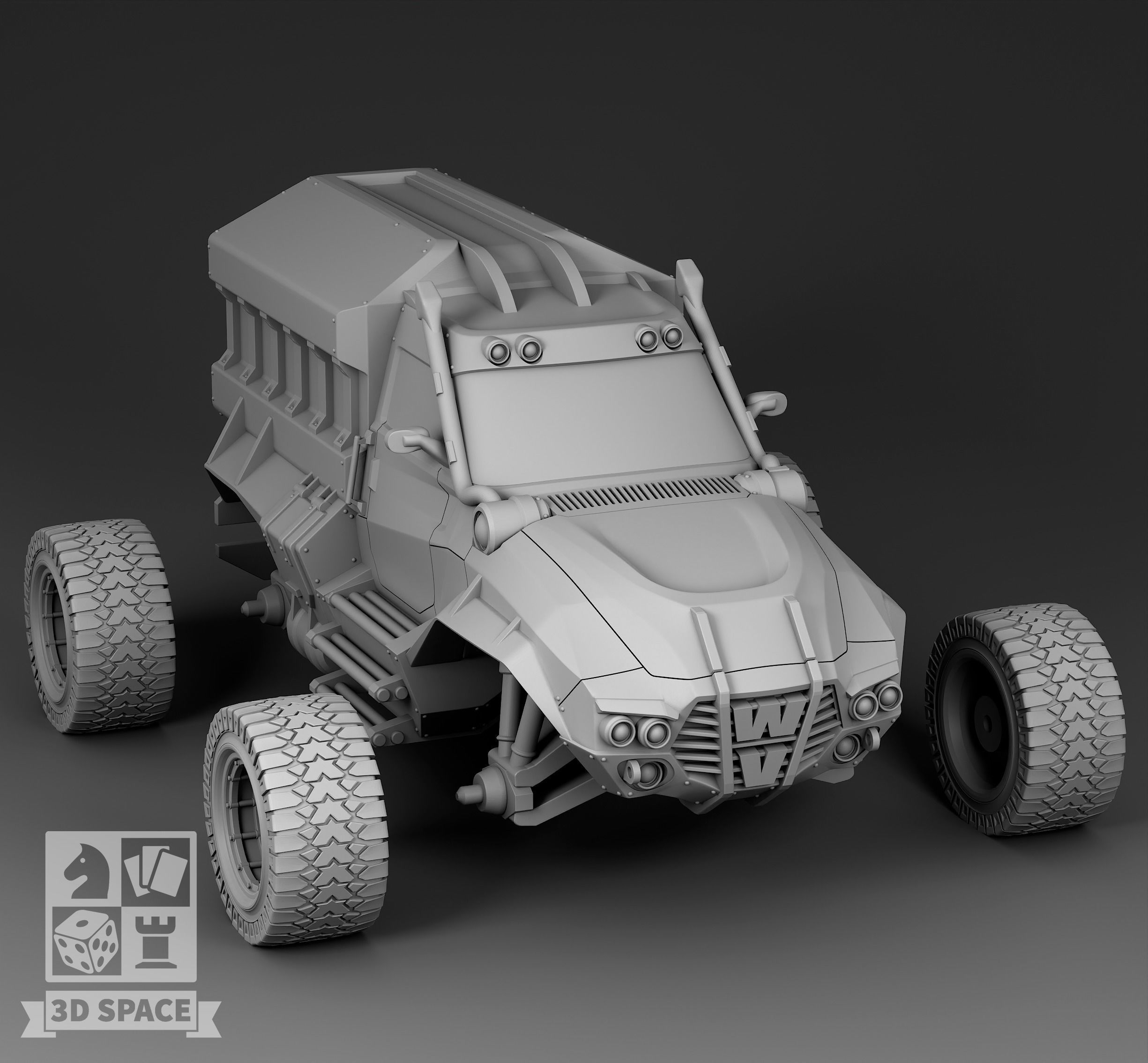 Futuristic van 3D print model_3