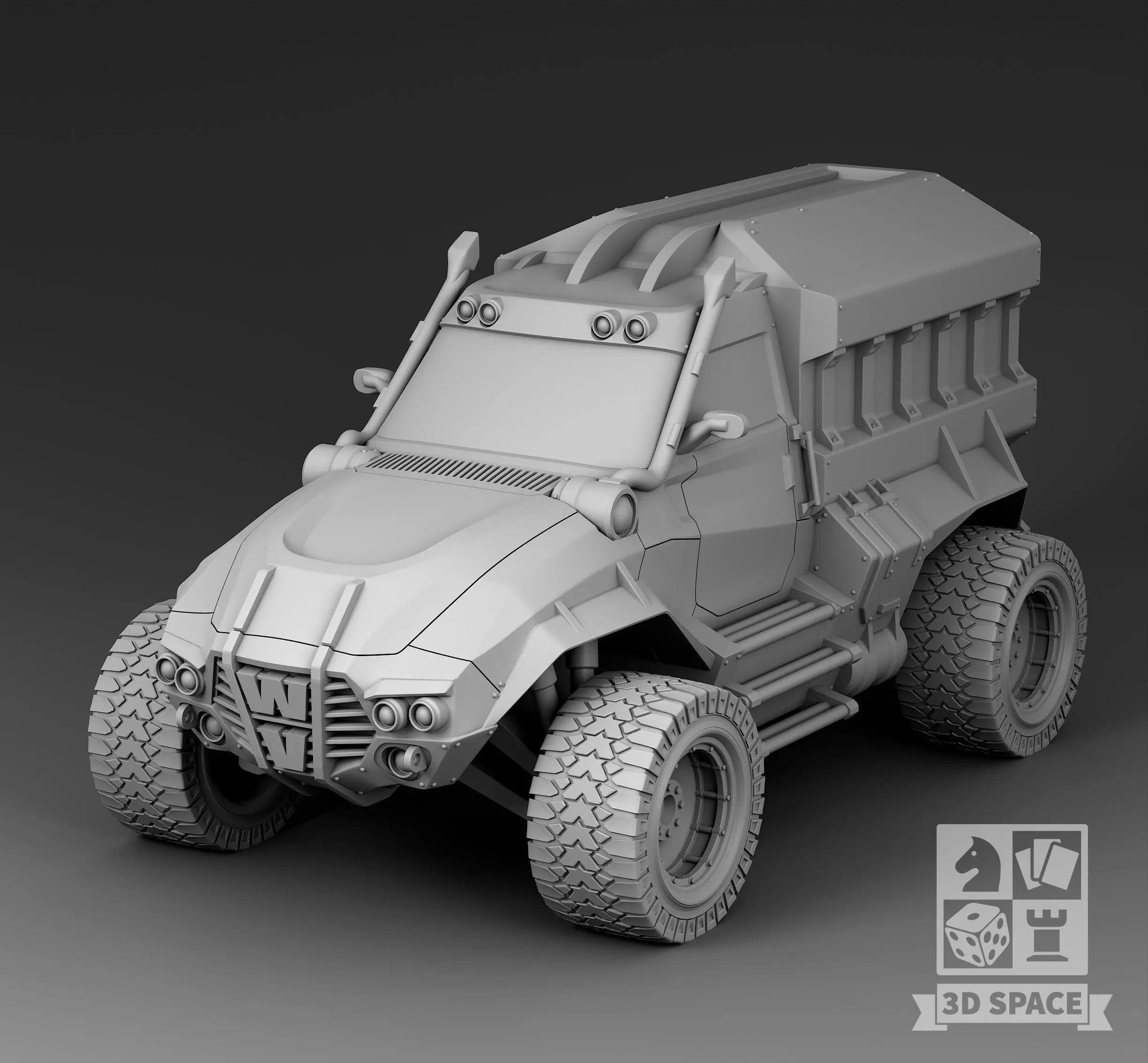 Futuristic van 3D print model_0