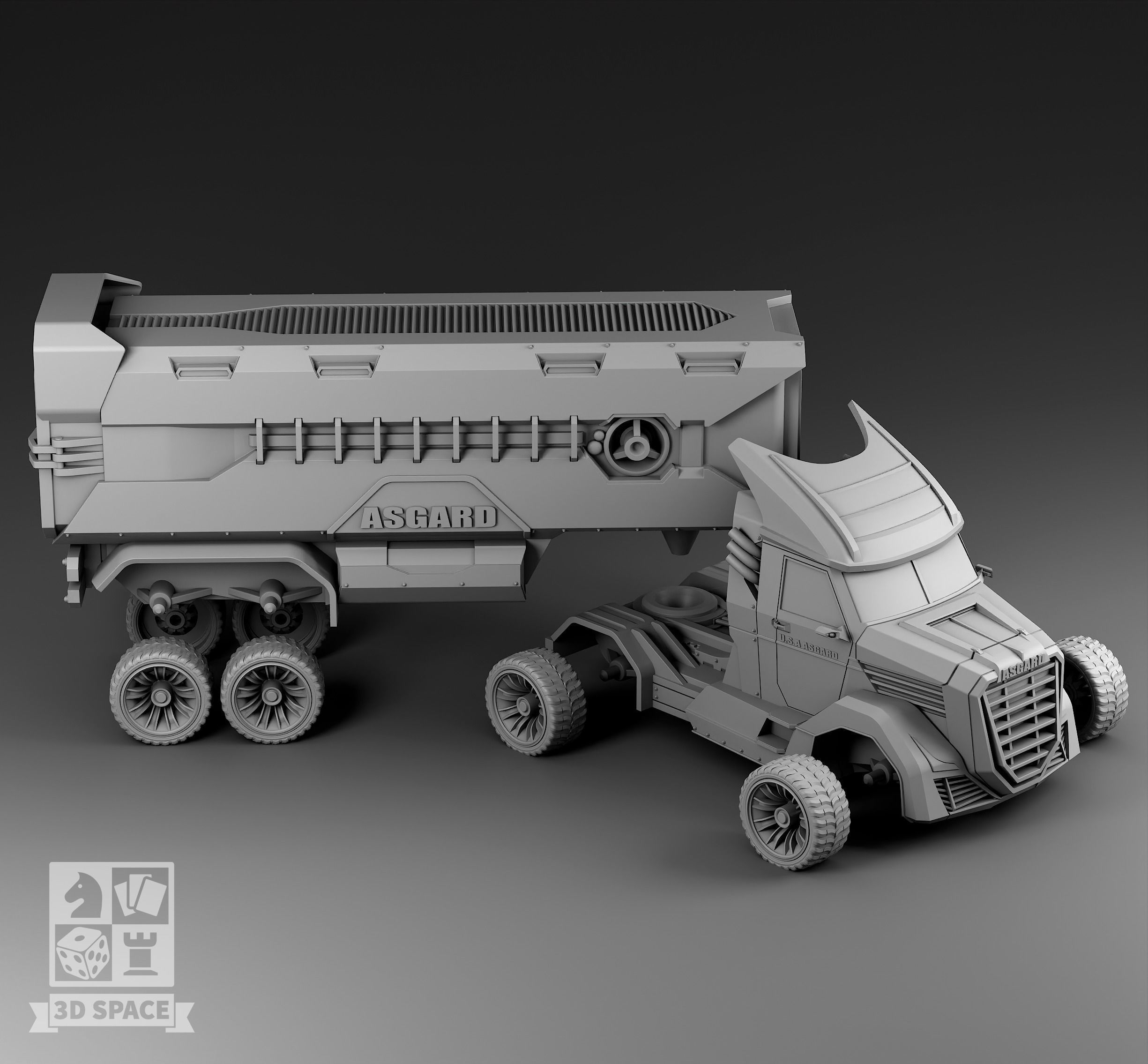 Futuristic Truck 3D print model_3