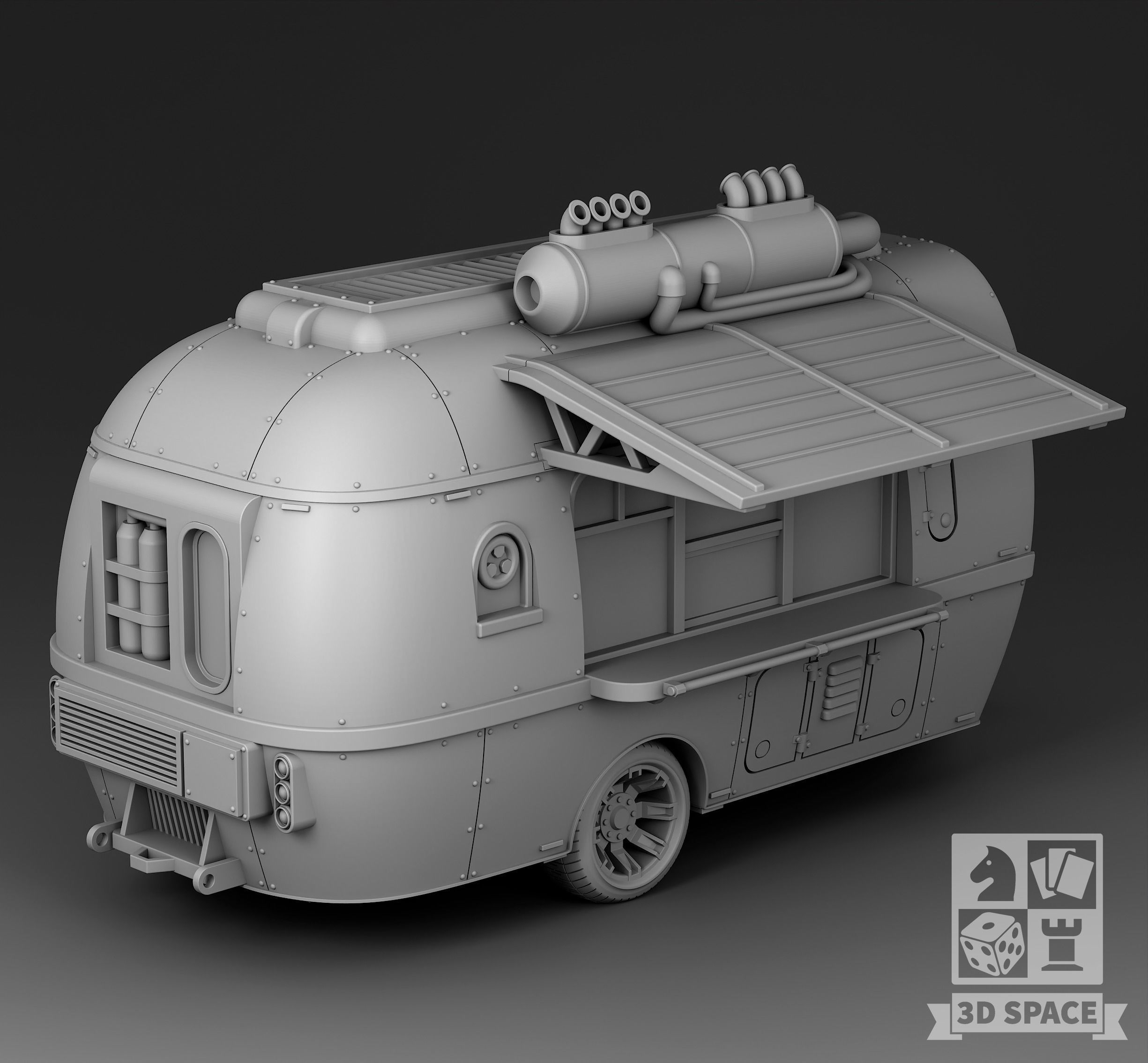 Futuristic trailer 3D print model_1