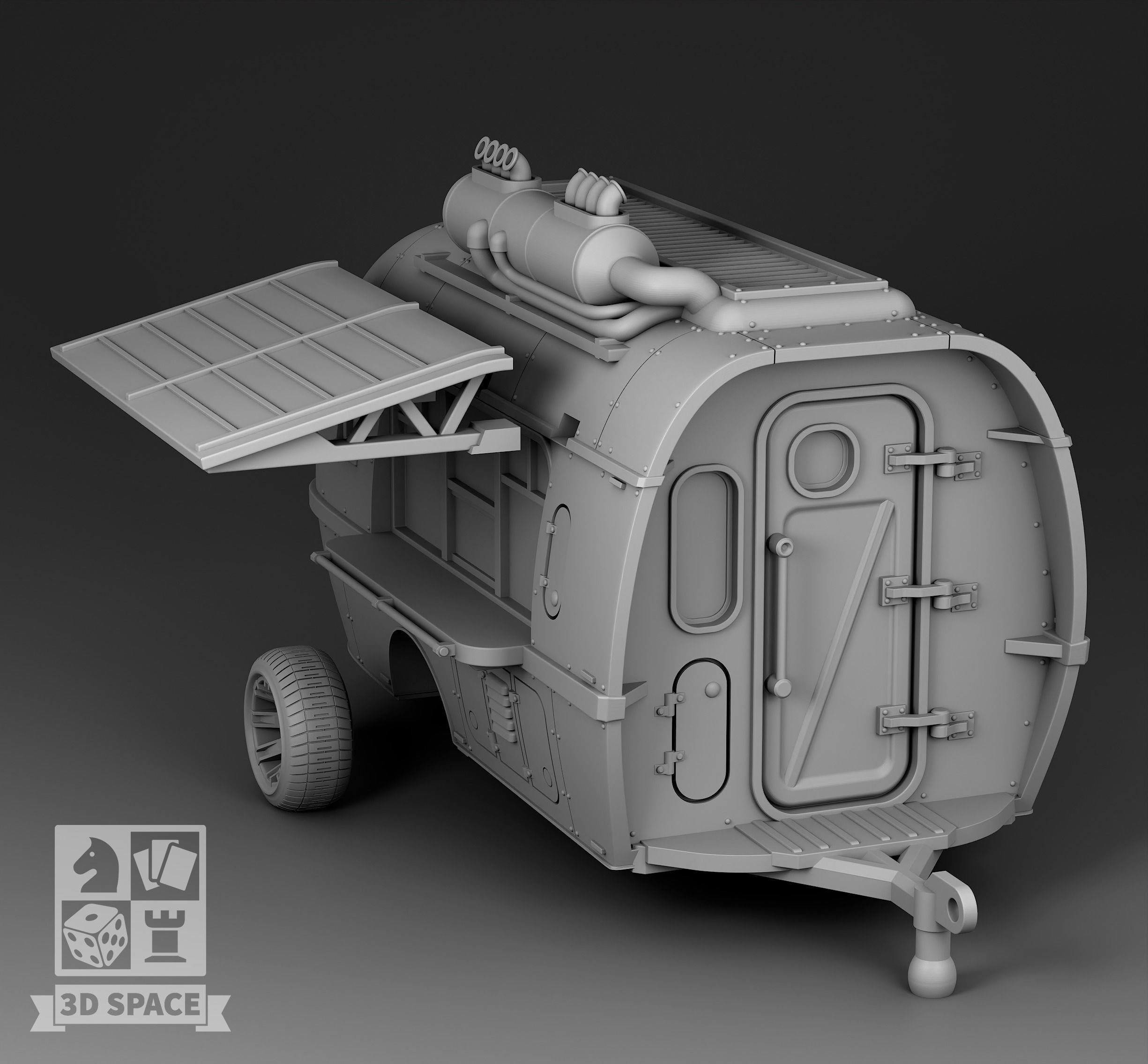Futuristic trailer 3D print model_3
