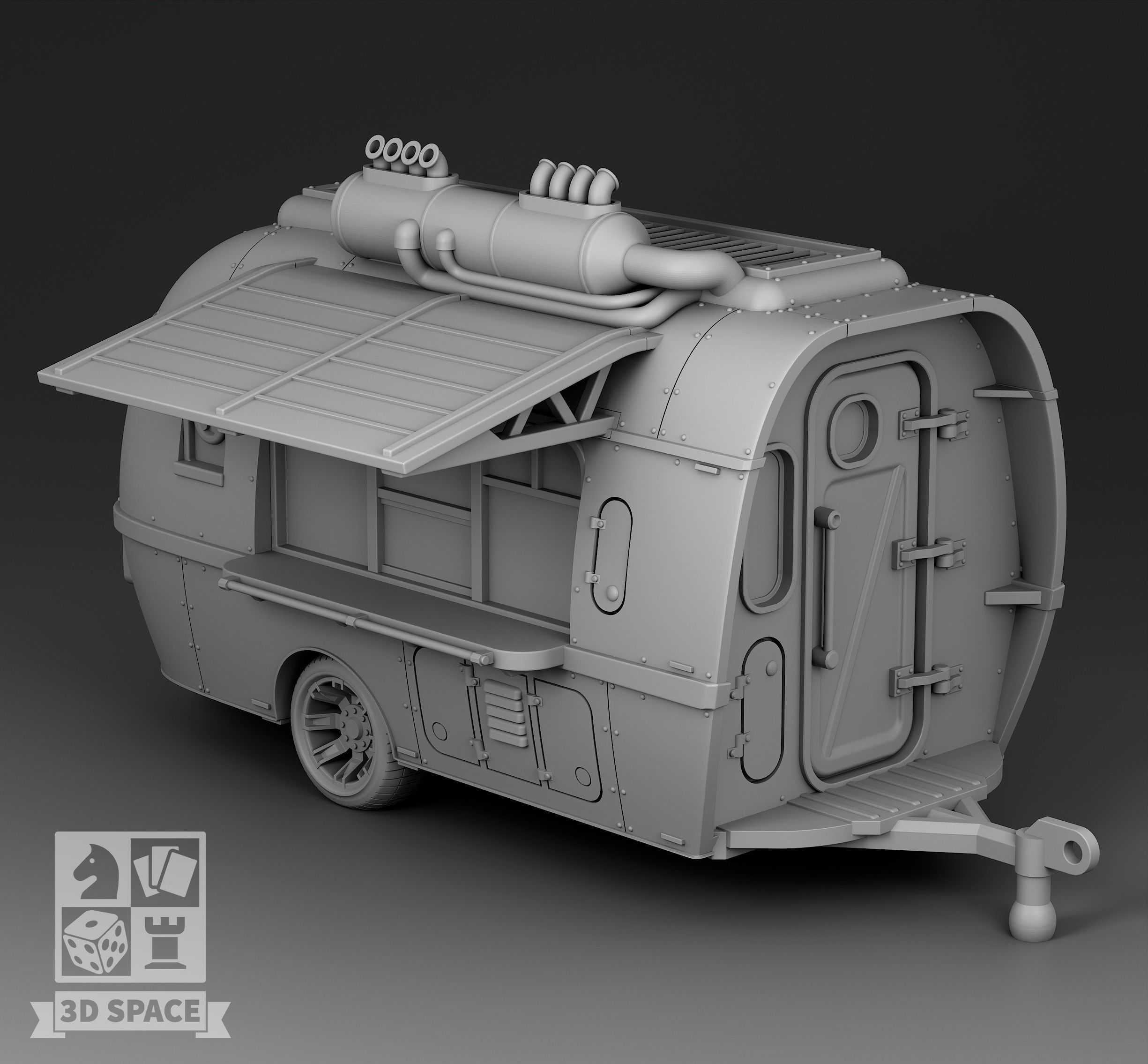 Futuristic trailer 3D print model_2