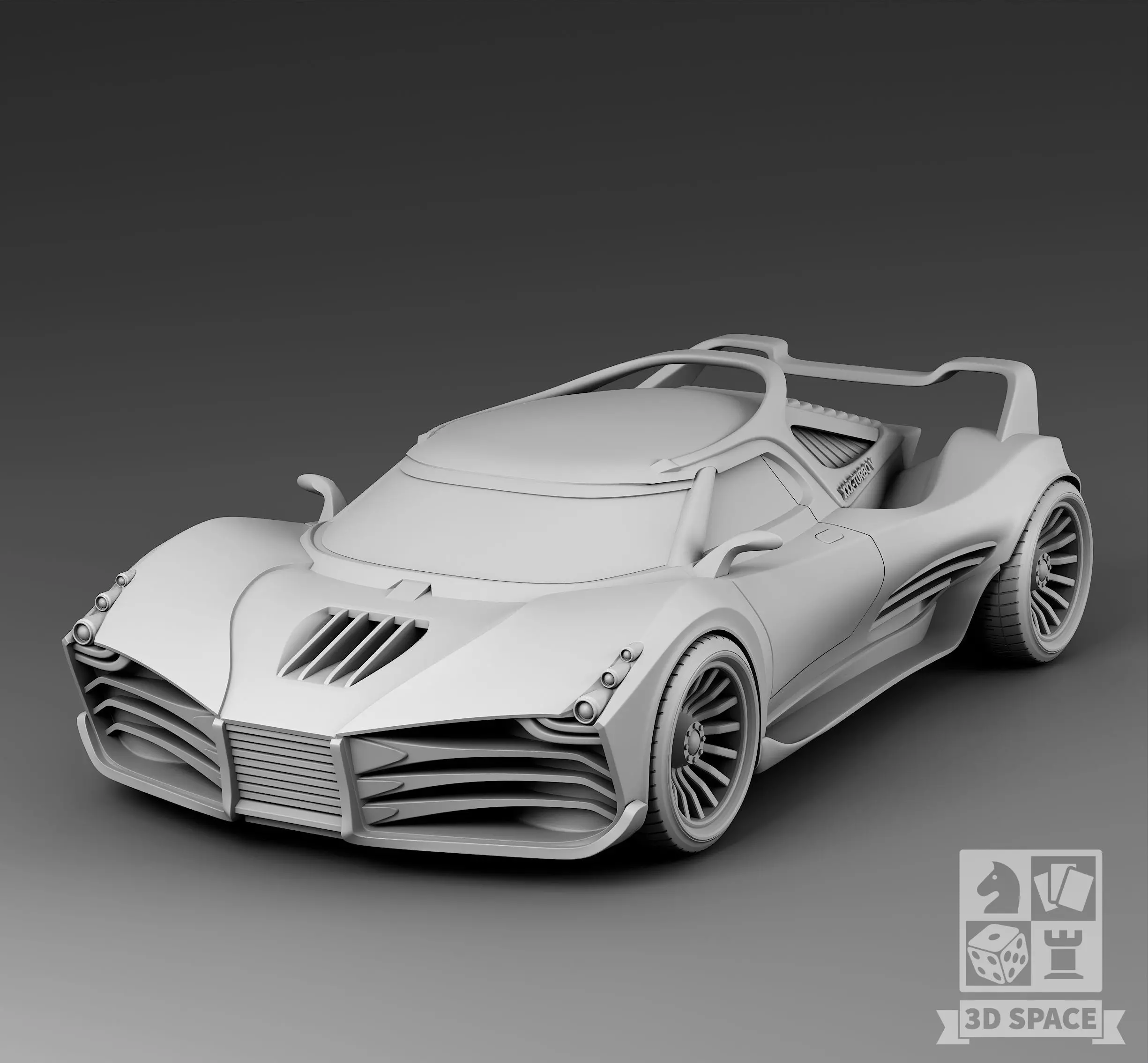 Futuristic sport car 2 3D print model