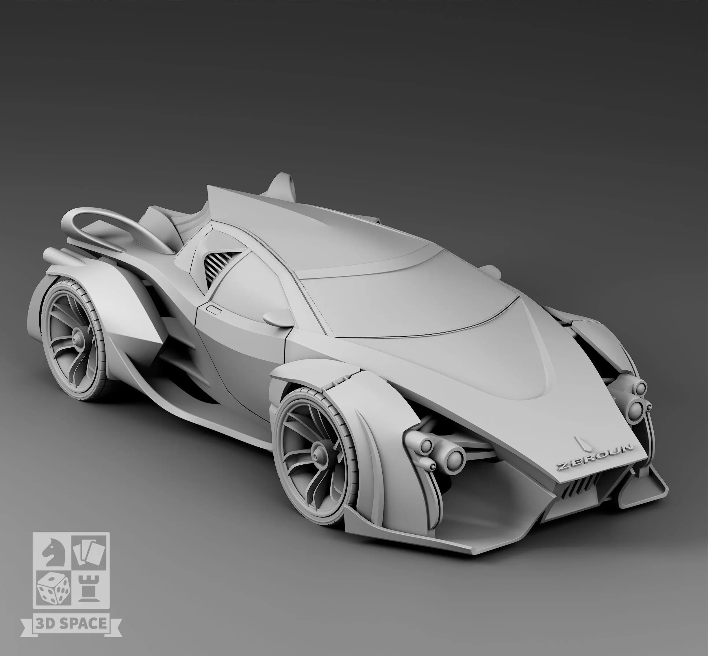Futuristic sport car 1 3D print model_0