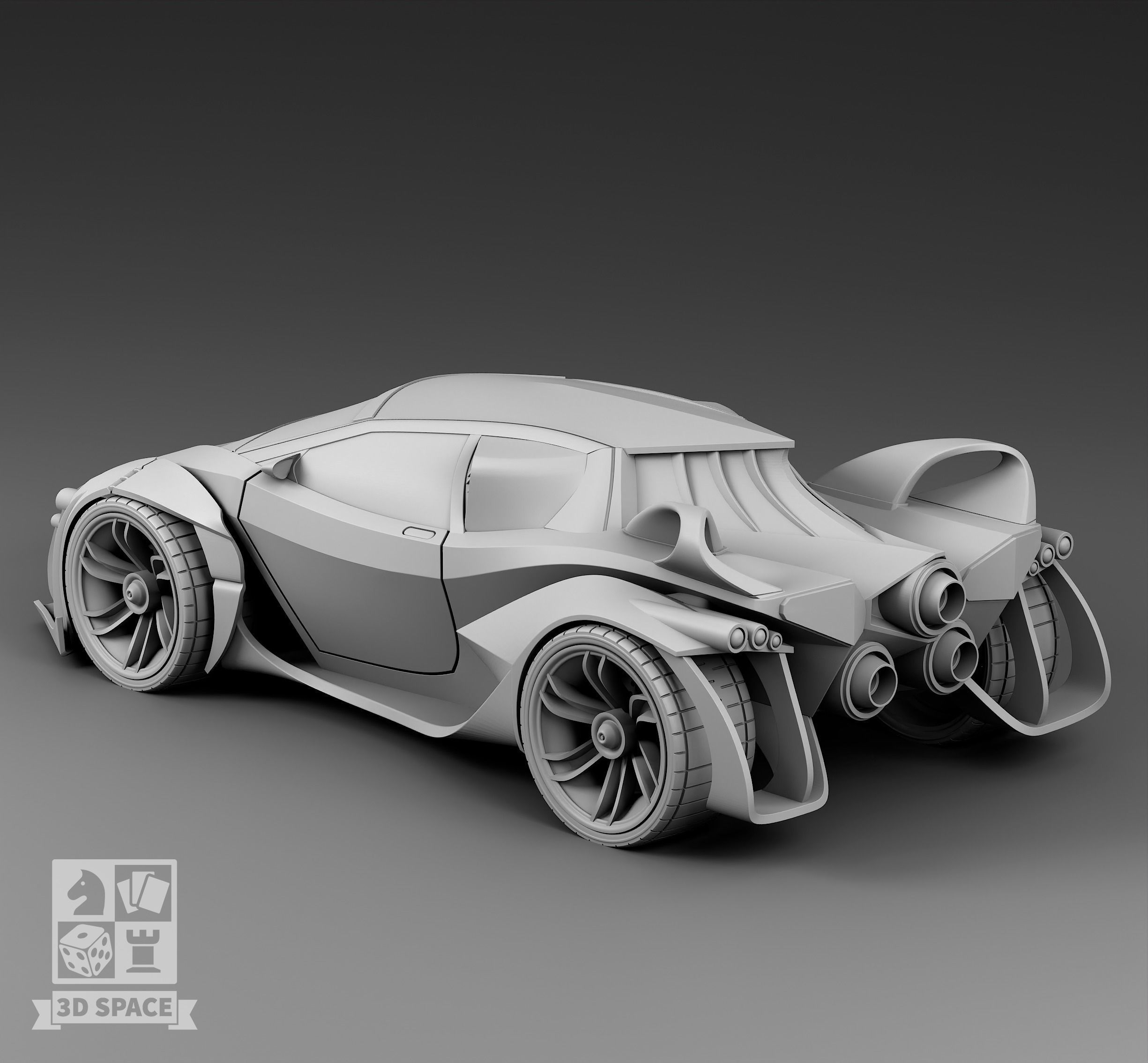 Futuristic sport car 1 3D print model_1
