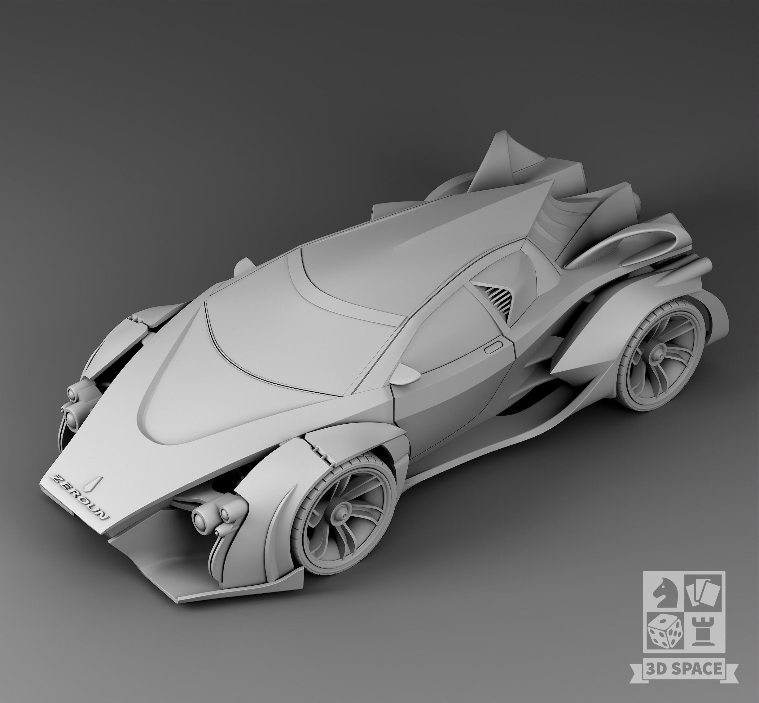 Futuristic sport car 1 3D print model_2