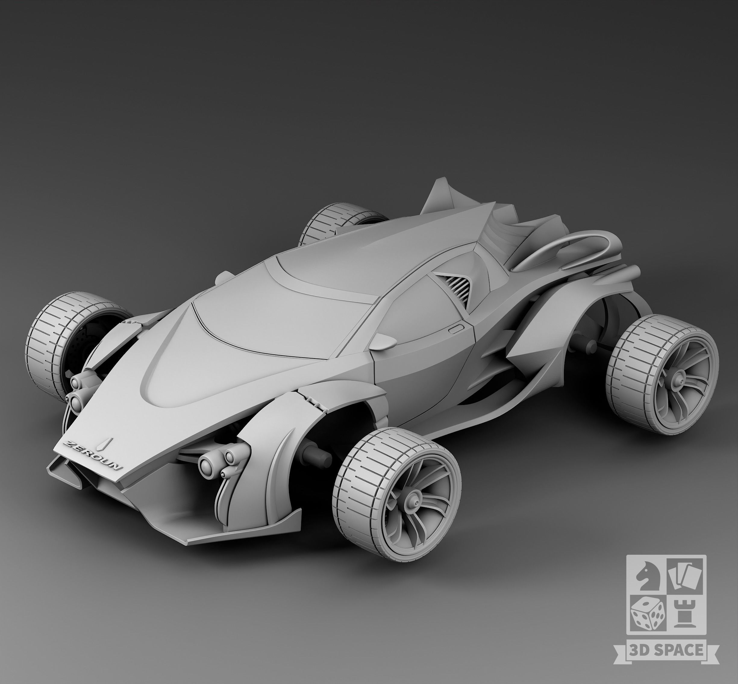 Futuristic sport car 1 3D print model_3