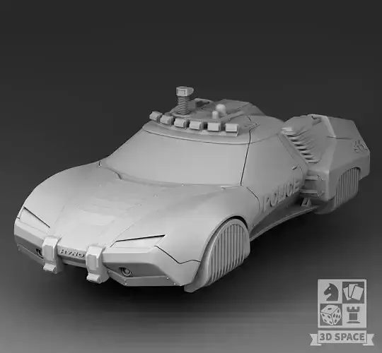 Futuristic police hovercraft 3D print model
