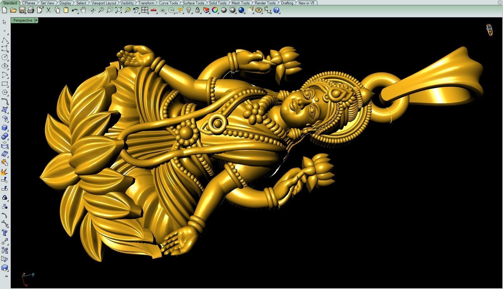 Laxmi pendant Artwork-88 3D print model_6