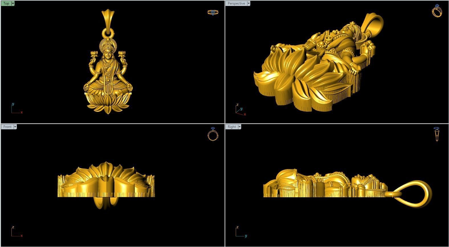 Laxmi pendant Artwork-88 3D print model_4