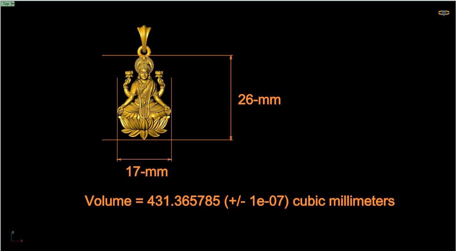 Laxmi pendant Artwork-88 3D print model_1