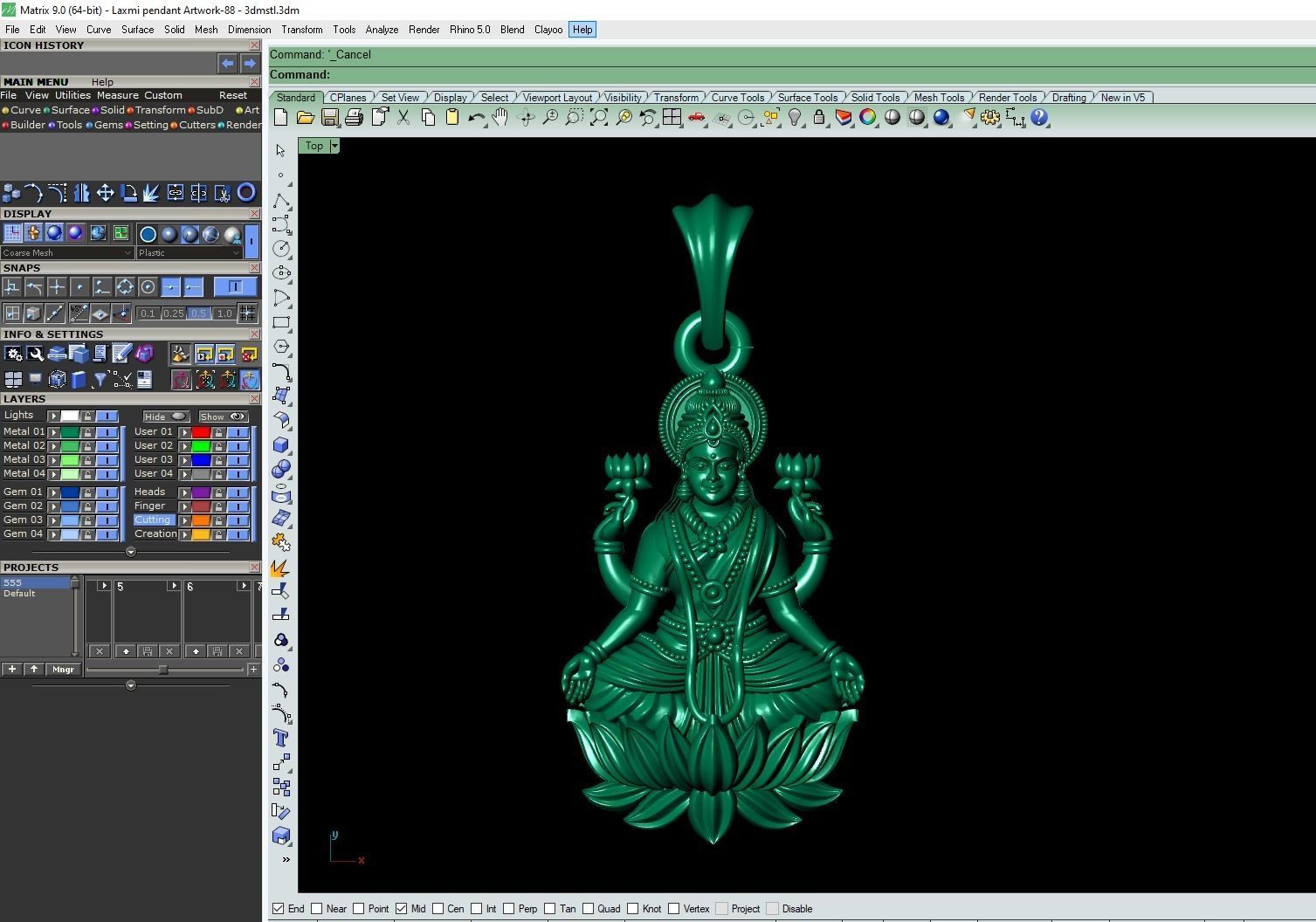 Laxmi pendant Artwork-88 3D print model_2