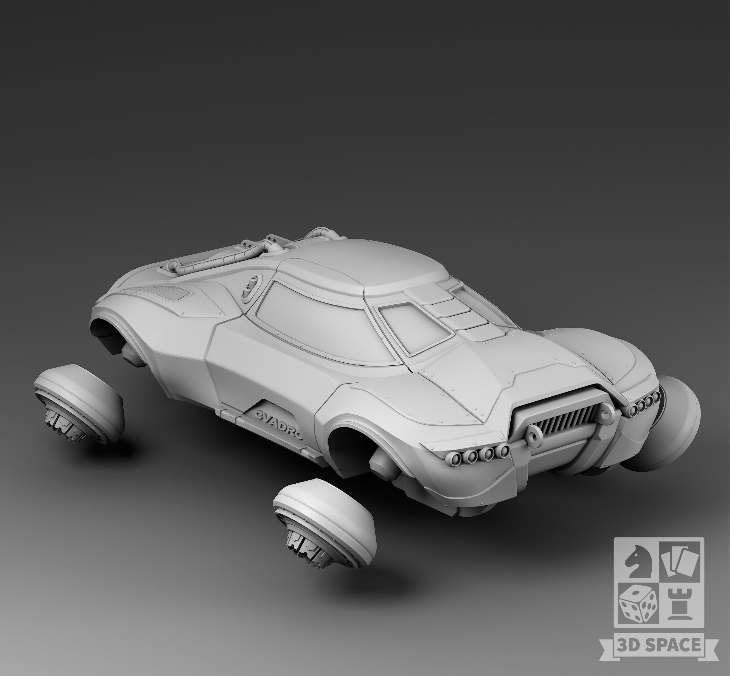 Futuristic hovercraft 3D print model_3