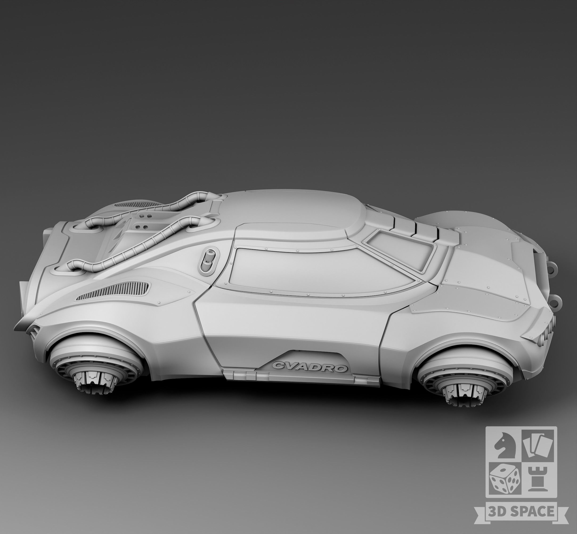 Futuristic hovercraft 3D print model_2