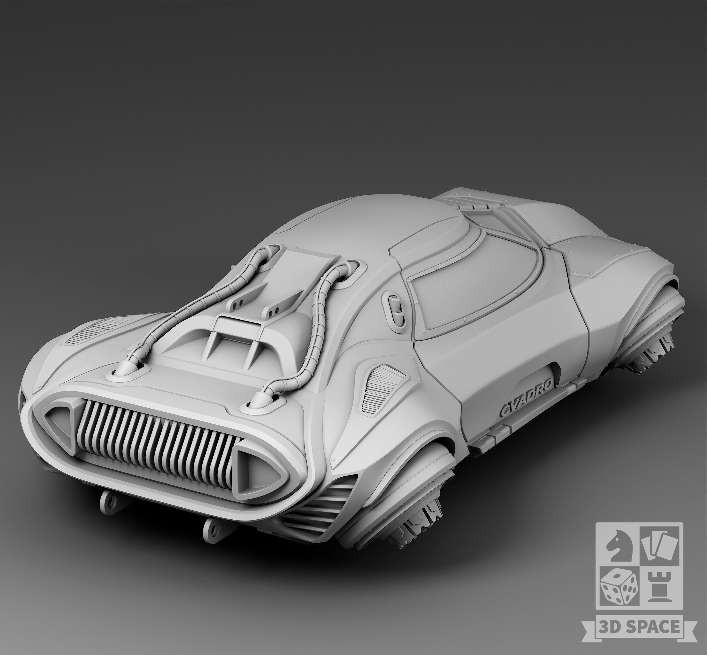 Futuristic hovercraft 3D print model_1