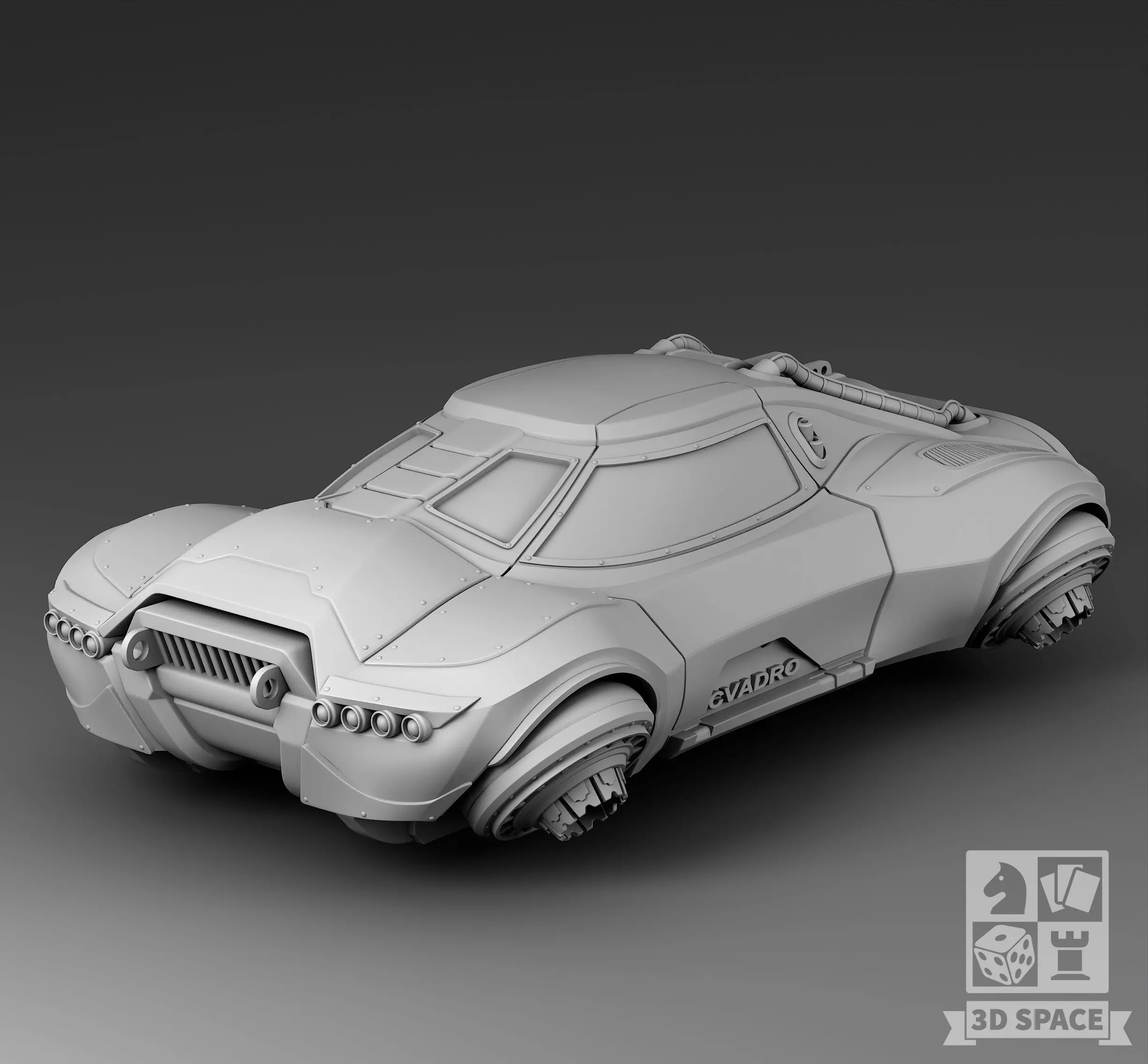 Futuristic hovercraft 3D print model_0