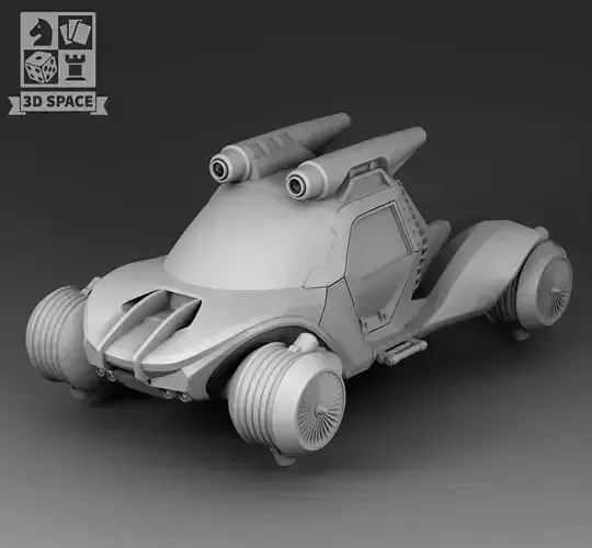 Futuristic car with rocket acceleration 3D print model