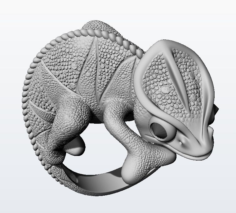 Chameleon ring  3D print model_18