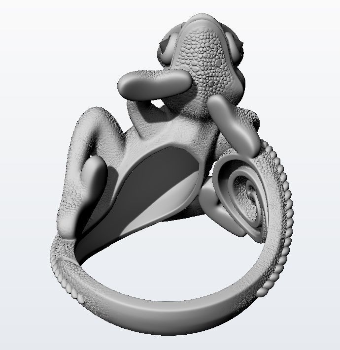 Chameleon ring  3D print model_19