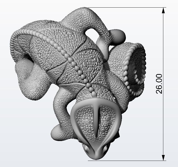 Chameleon ring  3D print model_12