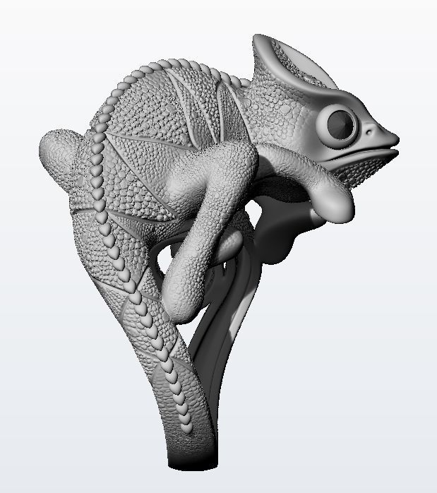 Chameleon ring  3D print model_16