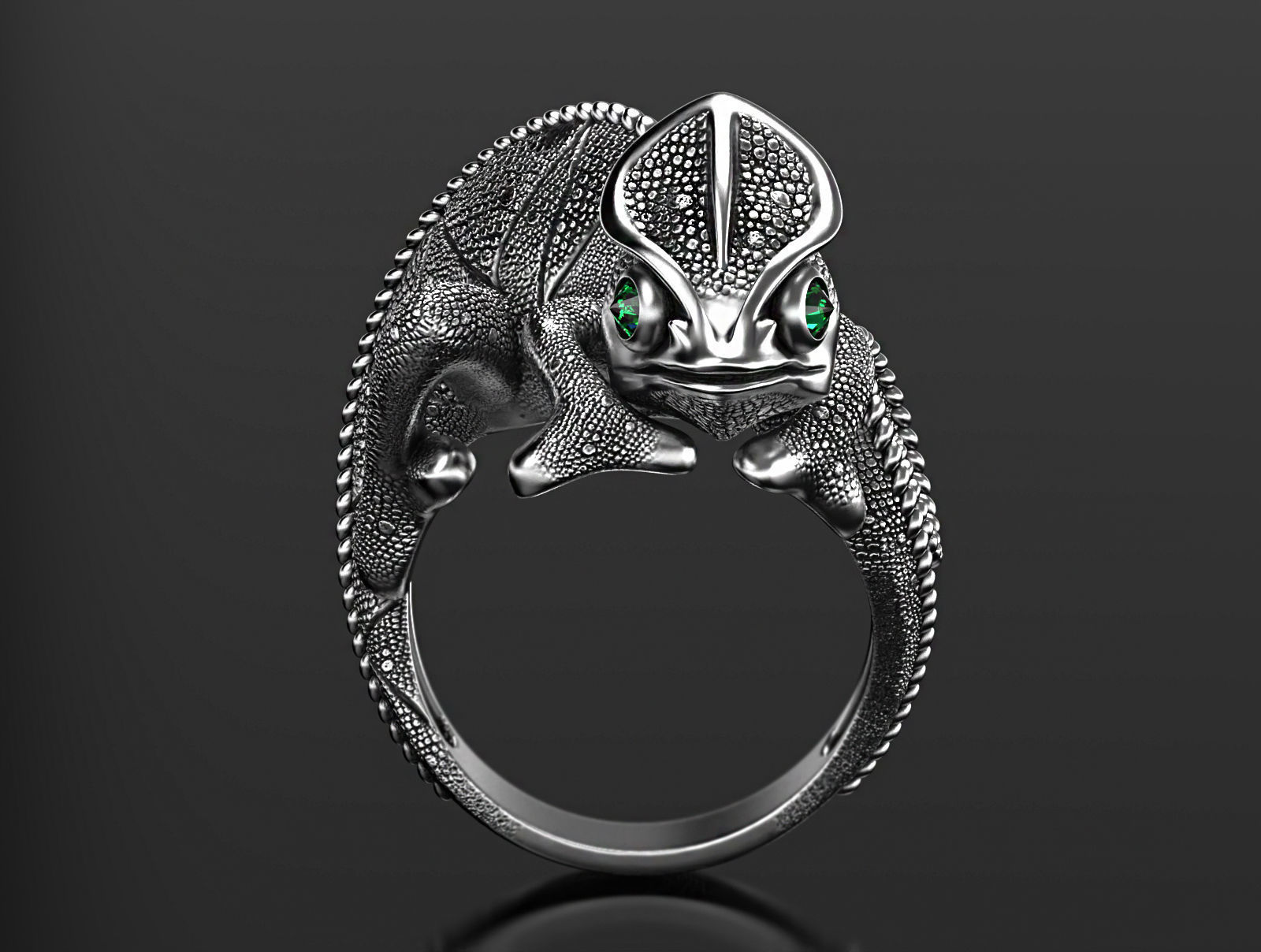 Chameleon ring  3D print model_2